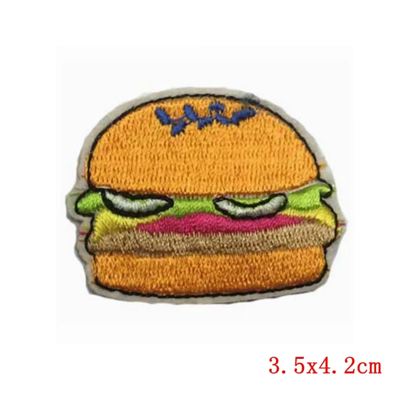 Hamburger Iron on Embroidery Applique Patch Sew Iron Badge
