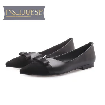 MLJUESE 2019 women flats Cow leather+Kid Suede pointed toe soft flats shoes spring autumn comfortable casual shoes party dress
MLJUESE 2019 women flats Cow leather+Kid Suede pointed toe soft flats shoes spring autumn comfortable casual shoes party dress