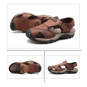 Vogue Summer Cow Leather Sandals Men Comfortable Men Slippers Retro Man Beach Sandals Hook Loop Sandalias Hombre
Vogue Summer Cow Leather Sandals Men Comfortable Men Slippers Retro Man Beach Sandals Hook Loop Sandalias Hombre