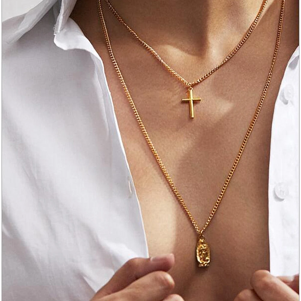 Vienkim Trendy Gold Color Cross Layered Necklace Jesus Virgin Mary Chain Pendant Necklace For Women Jewelry Mother Mary Gift2019
Vienkim Trendy Gold Color Cross Layered Necklace Jesus Virgin Mary Chain Pendant Necklace For Women Jewelry Mother Mary Gift2019
