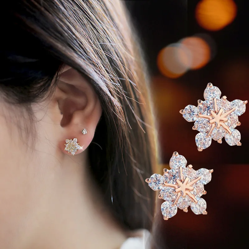 fashion korean cute gold silver tone crystal rhinestone snowflake ear stud earrings jewelry for women Xmas gift free shipping
fashion korean cute gold silver tone crystal rhinestone snowflake ear stud earrings jewelry for women Xmas gift free shipping