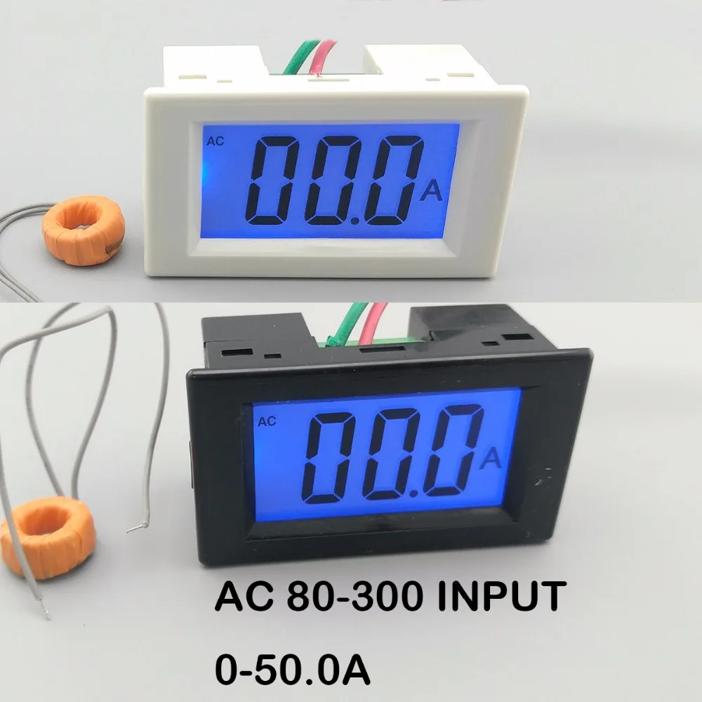 LCD display white and black ampere meter Ammeter range AC 0-50.0A Panel Monitor blue backlight 80-300V Inpute
LCD display white and black ampere meter Ammeter range AC 0-50.0A Panel Monitor blue backlight 80-300V Inpute