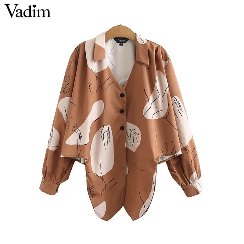 Vadim women bow tie printed oversized crop top V neck short style shirt female loose stylish casual tops blusas LA982
Vadim women bow tie printed oversized crop top V neck short style shirt female loose stylish casual tops blusas LA982