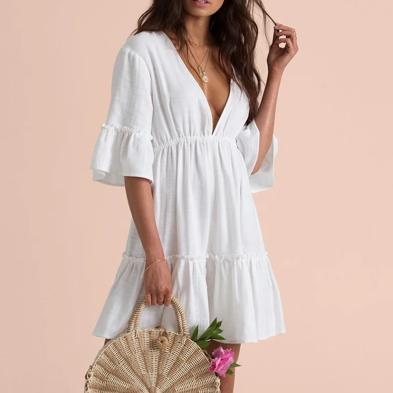 boho white summer dress