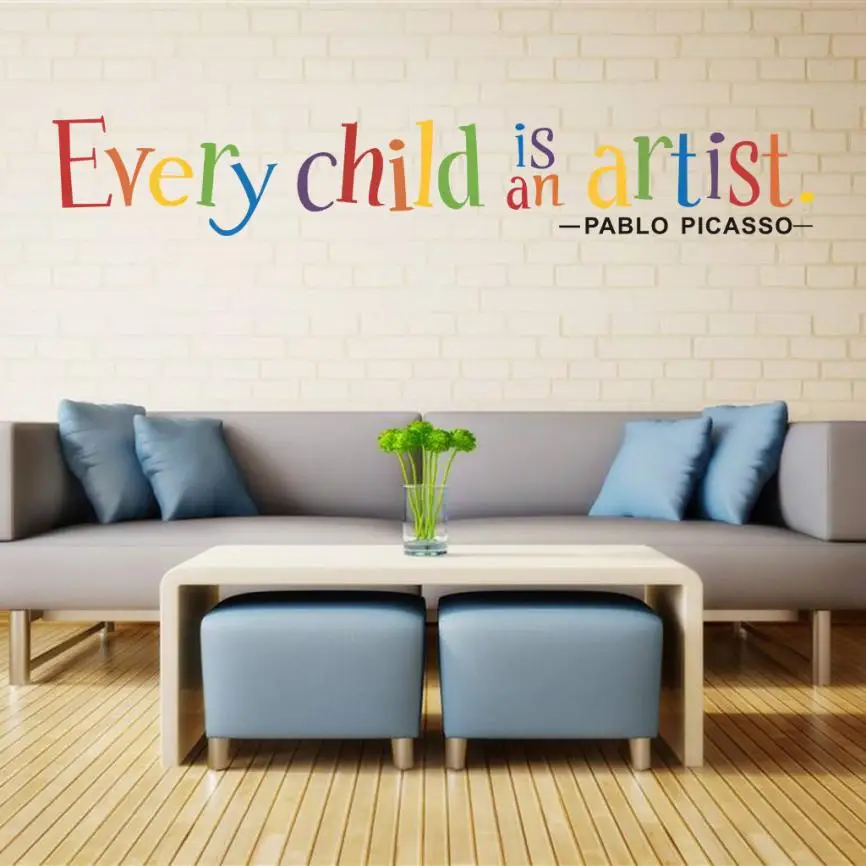 Every Child is an Artist Decal Wall Sticker Bedroom Baby Kids Playroom Home Decor Removable Wallpaper pegatinas de pared DIY 803 
Every Child is an Artist Decal Wall Sticker Bedroom Baby Kids Playroom Home Decor Removable Wallpaper pegatinas de pared DIY 803