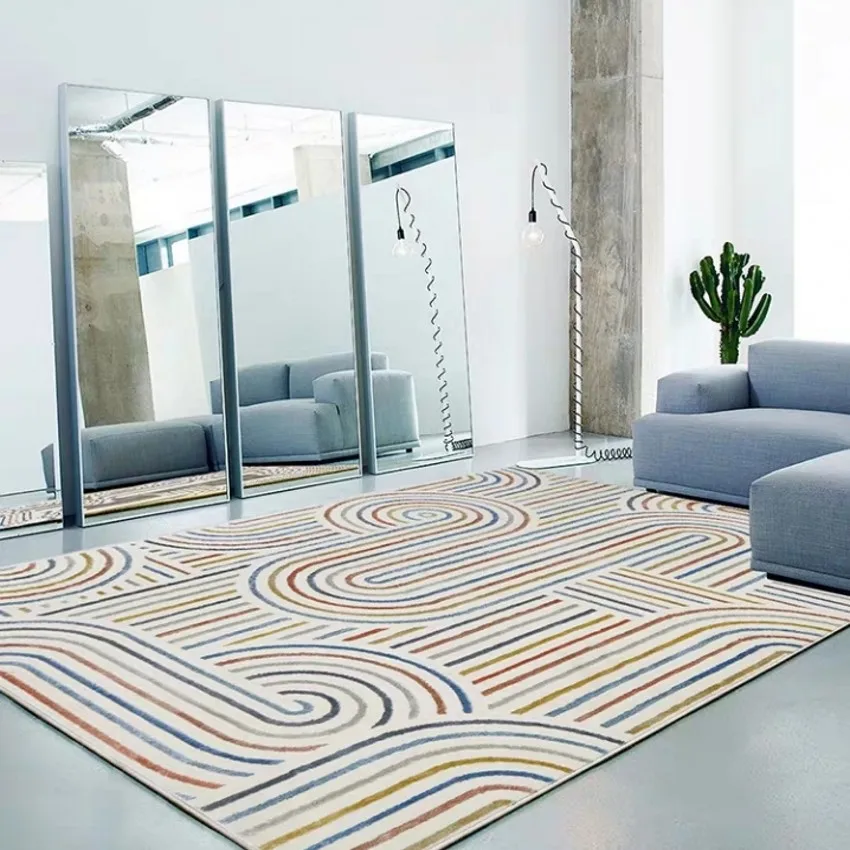 Nordic style thicken machine weaved rainbow striped area rug , big size decoration living room carpet, villa rug
Nordic style thicken machine weaved rainbow striped area rug , big size decoration living room carpet, villa rug