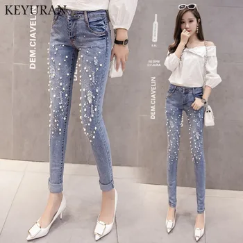 Plus size Women Hole Ripped pearled Slim Denim Pants Embroidered Flares Jeans pencil pants Boyfriend woman Ladies skinny jeans
Plus size Women Hole Ripped pearled Slim Denim Pants Embroidered Flares Jeans pencil pants Boyfriend woman Ladies skinny jeans