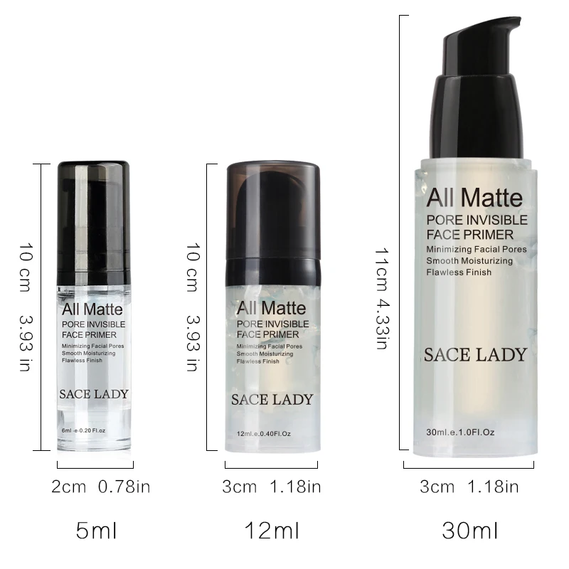 SACE LADY 12ML Face Base Primer Makeup Liquid Smooth Fine Lines Oil-control Brighten Foundation Facial Cream Cosmetics TSLM2
SACE LADY 12ML Face Base Primer Makeup Liquid Smooth Fine Lines Oil-control Brighten Foundation Facial Cream Cosmetics TSLM2