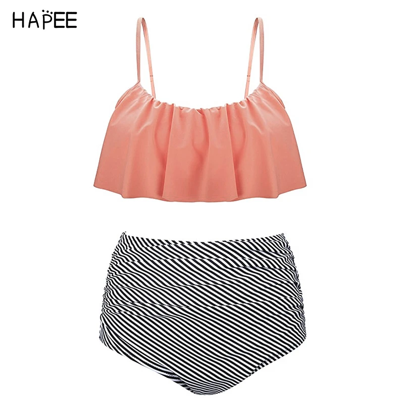 New Ruffle Halter Bikini Set Flounced Swimsuit High Waist Striped Swimwear Push Up Bathing Suit Women Vintage Swimsuit Biquinis
New Ruffle Halter Bikini Set Flounced Swimsuit High Waist Striped Swimwear Push Up Bathing Suit Women Vintage Swimsuit Biquinis