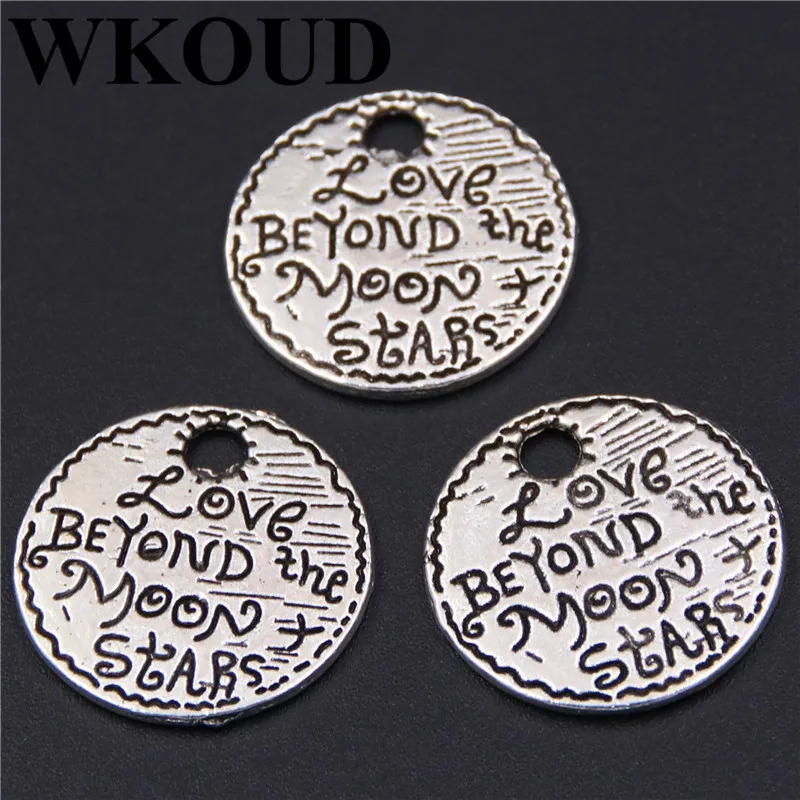 WKOUD 15pcs Love Beyond The Moon&Stars Pendants Antique Silver Romance Heart Celestial Universe Planet Eternity Night Sky Charms
WKOUD 15pcs Love Beyond The Moon&Stars Pendants Antique Silver Romance Heart Celestial Universe Planet Eternity Night Sky Charms
