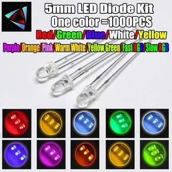 1000pcs 5mm LED Diode Kit colors 3V Set Warm White Green Red Blue Yellow Orange Purple UV Pink RGB FAST SLOW infrared IR
1000pcs 5mm LED Diode Kit colors 3V Set Warm White Green Red Blue Yellow Orange Purple UV Pink RGB FAST SLOW infrared IR