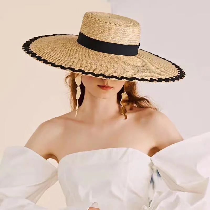 01906-HH 2019 HANDMADE straw Wavy ribbon Model Show Holiday beach wind brim lady sun cap women leisure hat
01906-HH 2019 HANDMADE straw Wavy ribbon Model Show Holiday beach wind brim lady sun cap women leisure hat