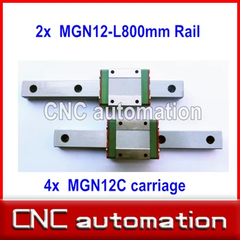 2pc 12mm width 800mm MGN12 linear guide rail + 4pc MGN MGN12C Blocks carriage CNC
2pc 12mm width 800mm MGN12 linear guide rail + 4pc MGN MGN12C Blocks carriage CNC
