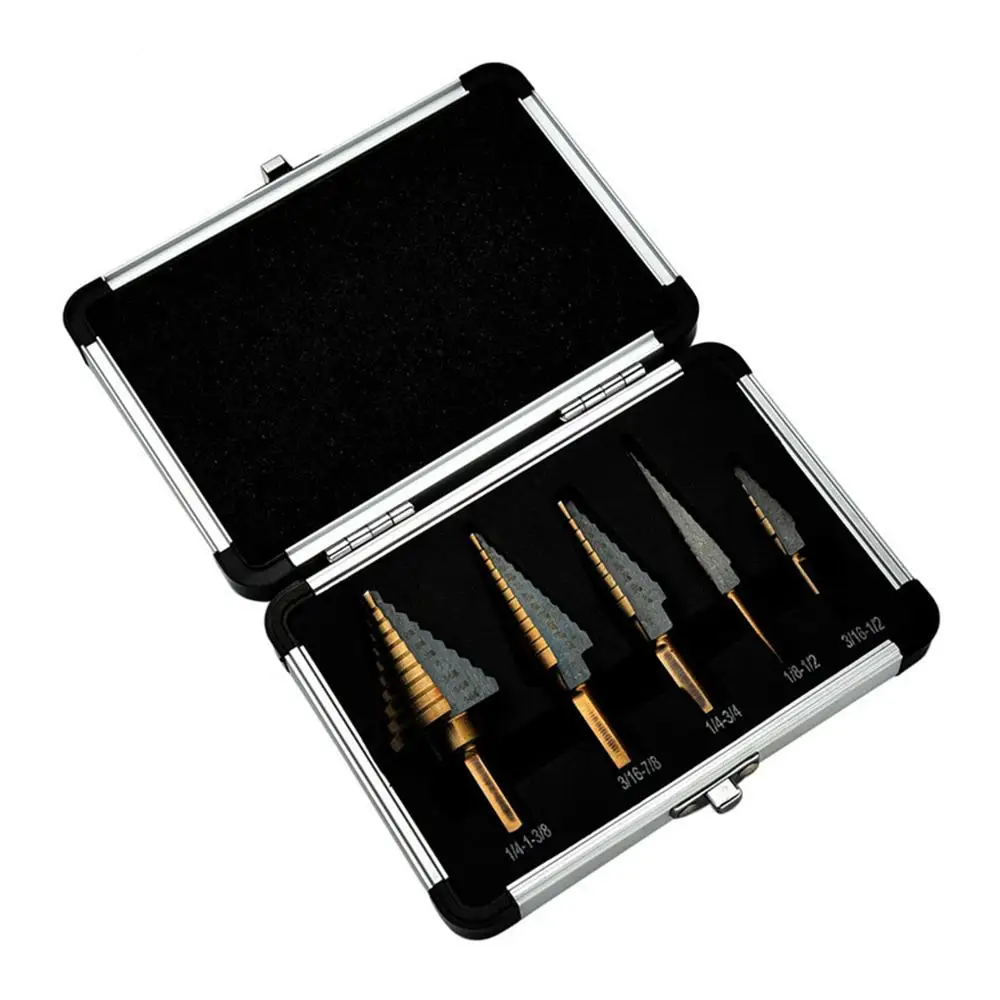 5pcs Imperial Set Ladder Step High-speed Steel Plate Twist Drill Bits Hole Cutter Tool Kit
5pcs Imperial Set Ladder Step High-speed Steel Plate Twist Drill Bits Hole Cutter Tool Kit