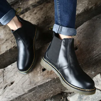 38-47 Plus Size Chelsea Boots Men Genuine Leather Black Brown Men Shoes Solid Casual High Top Safety Shoes Man Botas Hombre
38-47 Plus Size Chelsea Boots Men Genuine Leather Black Brown Men Shoes Solid Casual High Top Safety Shoes Man Botas Hombre