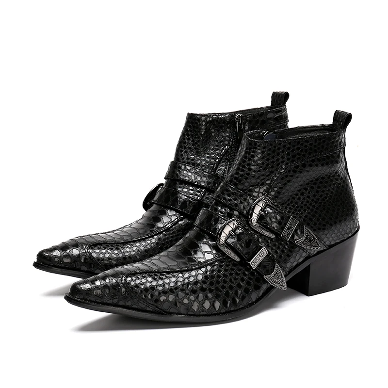 Men Black Fashion Crocodile Pattern Pointed Toe Military Boots Low Top Chelsea Boots Men
Men Black Fashion Crocodile Pattern Pointed Toe Military Boots Low Top Chelsea Boots Men