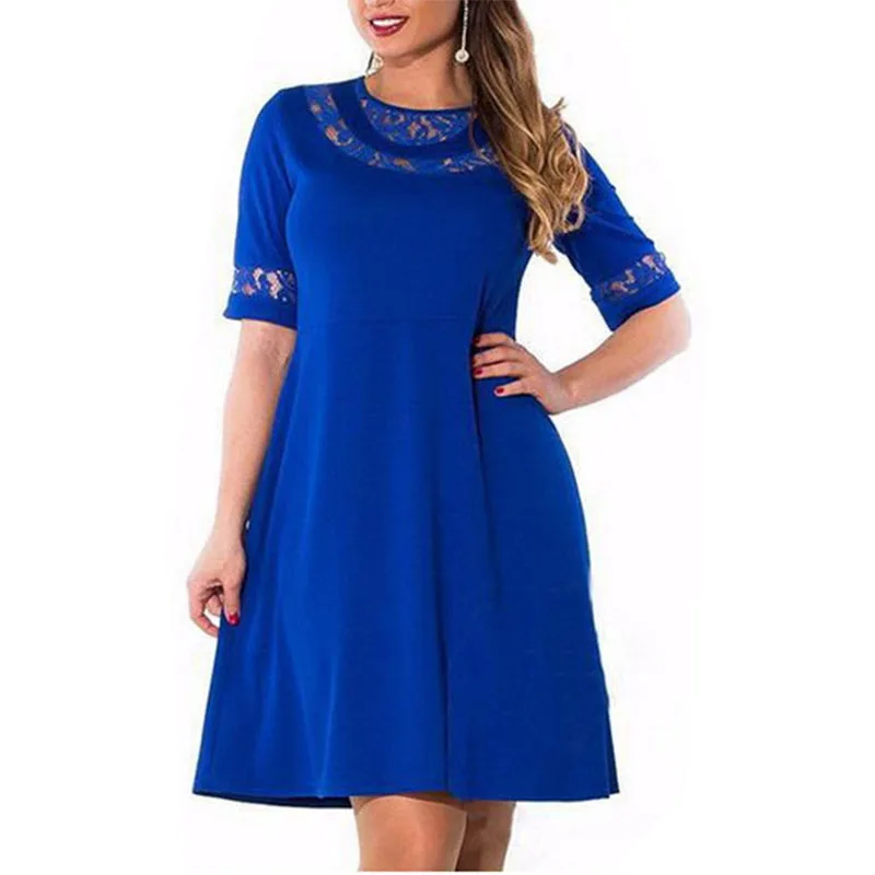 European Summer Dress Spring Summer New Round Neck Lace Stitching Sexy Large Size Dresses Women Vestido Clothing Vestidos LBD911
European Summer Dress Spring Summer New Round Neck Lace Stitching Sexy Large Size Dresses Women Vestido Clothing Vestidos LBD911