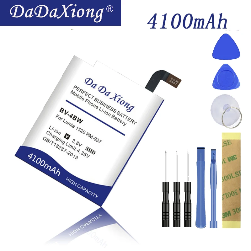 Da Da Xiong high capacity 4100mAh BV4BW BV-4BW Battery for Nokia Lumia 1520 MARS Phablet RM-937 Bea Lumia1520 Phone battery
Da Da Xiong high capacity 4100mAh BV4BW BV-4BW Battery for Nokia Lumia 1520 MARS Phablet RM-937 Bea Lumia1520 Phone battery