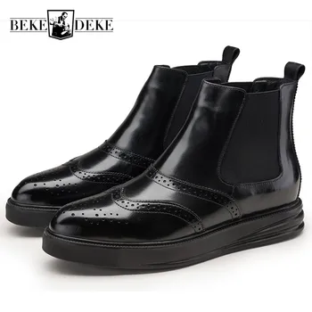 Brand Mens Chelsea Boots Wool Fur Lining Winter Warm Snow Boots Genuine Leather Thick Platform Flats Shoes Male Office Brogue
Brand Mens Chelsea Boots Wool Fur Lining Winter Warm Snow Boots Genuine Leather Thick Platform Flats Shoes Male Office Brogue