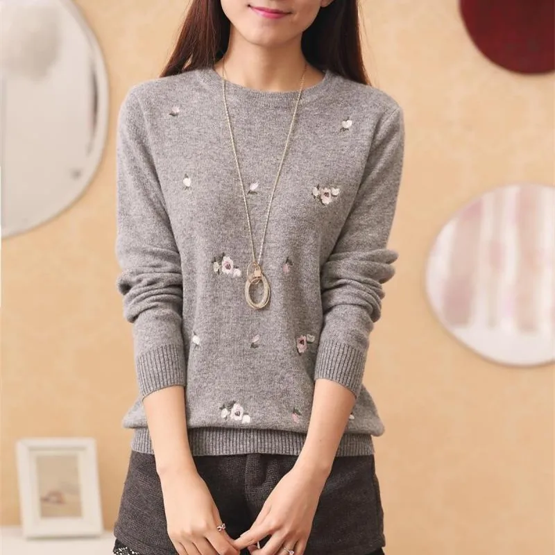 Women's sweater 2019 autumn new women's long-sleeved embroidered round neck sweater pullover hipster sweater
Women's sweater 2019 autumn new women's long-sleeved embroidered round neck sweater pullover hipster sweater