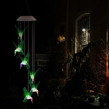 Color-Changing LED Solar Wind Chime Lamps LED Light Waterproof Hummingbird Solar Power Lamp For Home/ Party/Garden Decoration
Color-Changing LED Solar Wind Chime Lamps LED Light Waterproof Hummingbird Solar Power Lamp For Home/ Party/Garden Decoration