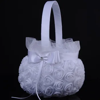 New Romantic Bowknot Silk Cloth Wedding Ceremony Party Rose Flower Girl Basket Merry Christmas Party Supplies Wedding Decor #LR2 
New Romantic Bowknot Silk Cloth Wedding Ceremony Party Rose Flower Girl Basket Merry Christmas Party Supplies Wedding Decor #LR2