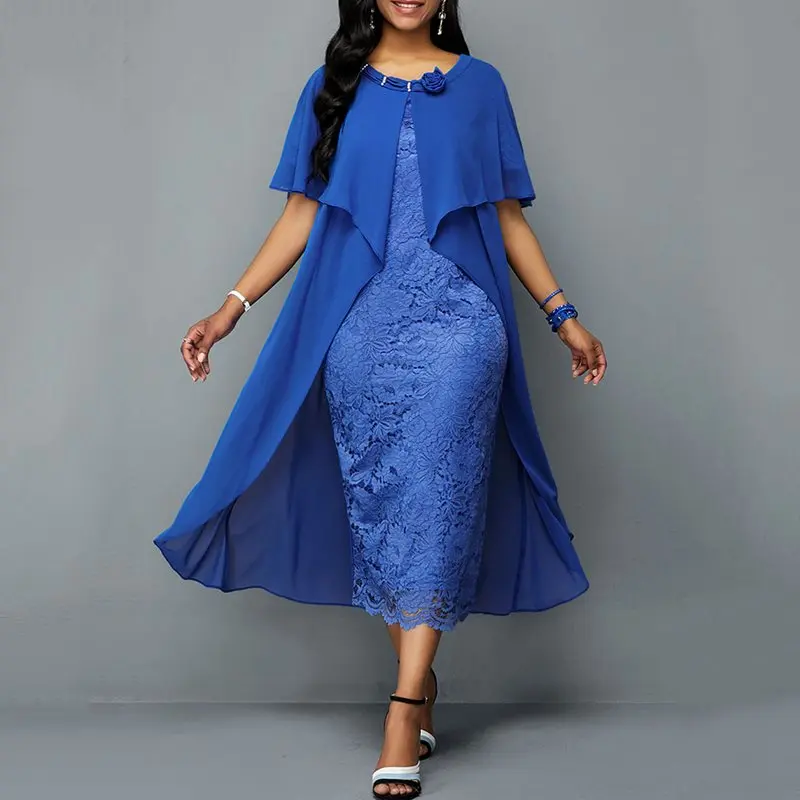 Summer Office Ladies Blue Elegant Party Vintage African Women Midi Dresses Plus Size Bodycon Plain Falbala Female Chic Dress
Summer Office Ladies Blue Elegant Party Vintage African Women Midi Dresses Plus Size Bodycon Plain Falbala Female Chic Dress