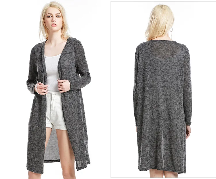 2018 spring new women's thin knit cardigan Europe and the United States loose large size shawl jacket sunscreen clothing (8)