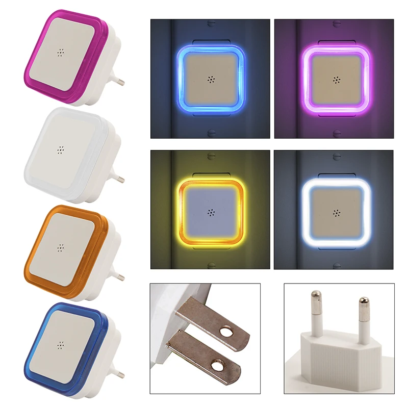 Light Sensor Control Night Light Mini EU US Plug Novelty Square Bedroom Lamp for Baby Gift Romantic Colorful Lights
Light Sensor Control Night Light Mini EU US Plug Novelty Square Bedroom Lamp for Baby Gift Romantic Colorful Lights