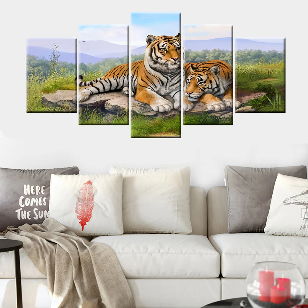 5 Pieces HD Print Painting Animal Two idle tigers For Modern Decorative Bedroom Living Room Home Wall Art Decor
5 Pieces HD Print Painting Animal Two idle tigers For Modern Decorative Bedroom Living Room Home Wall Art Decor