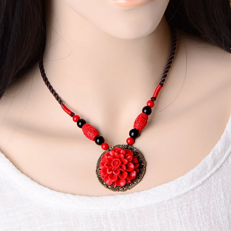 Vintage Choker Statement Necklace Women Ethnic Chain Red Flower Necklace Round Pedants Necklaces Collares De Moda Dropshopping 
Vintage Choker Statement Necklace Women Ethnic Chain Red Flower Necklace Round Pedants Necklaces Collares De Moda Dropshopping