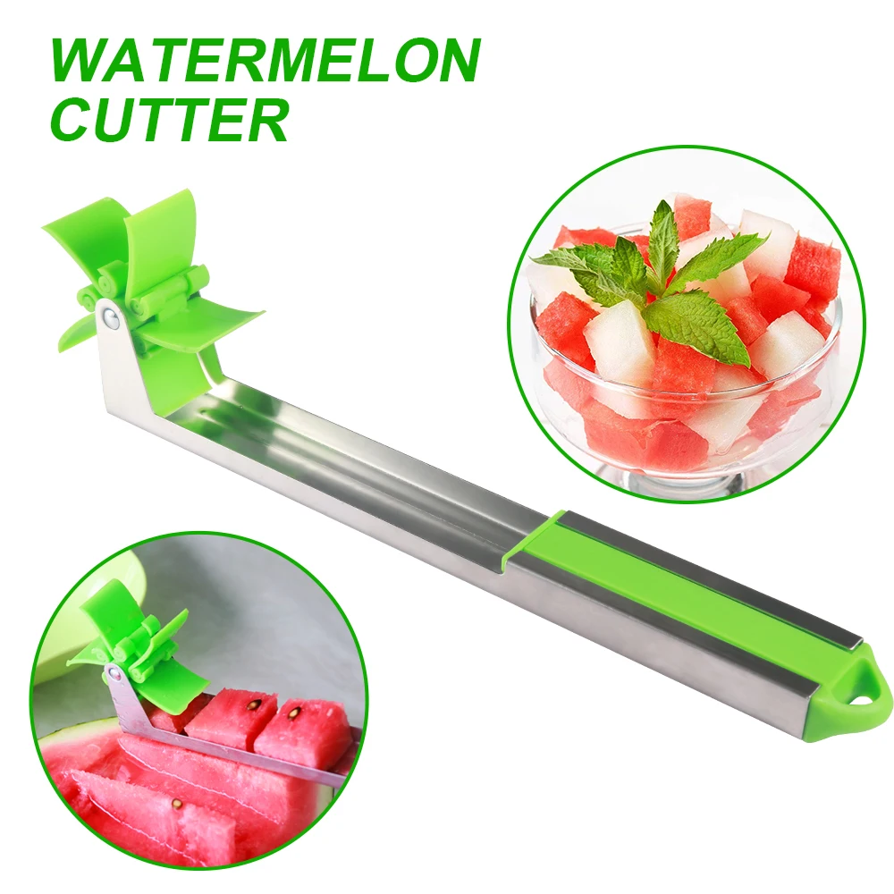 

Kitchen Slicer Watermelon Slicer Cutter Fruit Salad Knife Cutter Windmill Melon Corer Stainless Steel Watermelon Tool