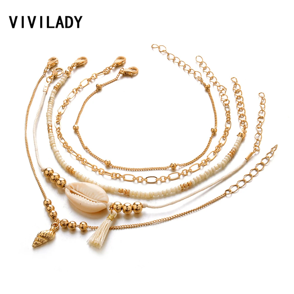VIVILADY New Design Rope Bracelets Set Women Cowrie Shell Tassel Metal Chain Beads Friendship Handmade Summer Beach Party Gift
VIVILADY New Design Rope Bracelets Set Women Cowrie Shell Tassel Metal Chain Beads Friendship Handmade Summer Beach Party Gift