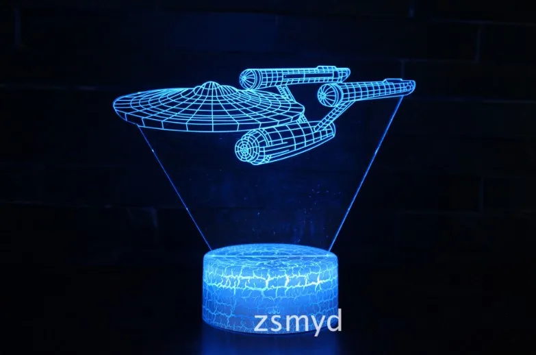 Fiction Star Trek NCC-1701 Spaceship Models 3D Holographic Projection Colorful touch USB LED visual lights Cracks 3 base options
Fiction Star Trek NCC-1701 Spaceship Models 3D Holographic Projection Colorful touch USB LED visual lights Cracks 3 base options