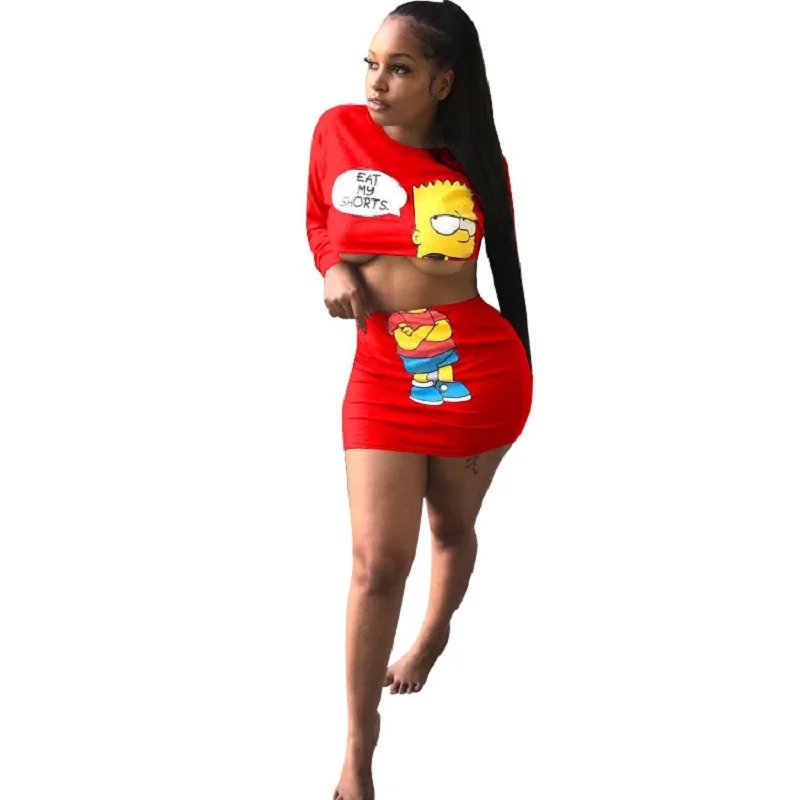 Red Cartoon Printing 2 Pieces Women Suits Sets Skirts Top and Skirt Short Sleeve Crop Top Skirt Set Summer Two Pcs Set Woman
Red Cartoon Printing 2 Pieces Women Suits Sets Skirts Top and Skirt Short Sleeve Crop Top Skirt Set Summer Two Pcs Set Woman