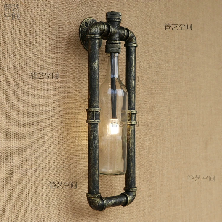 style rural wine bottle water pipe LOFT restaurant bar coffee shop clothing store American energy-saving lamp wall lamp
style rural wine bottle water pipe LOFT restaurant bar coffee shop clothing store American energy-saving lamp wall lamp