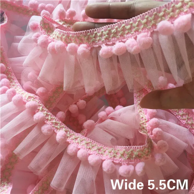 5.5CM Wide Luxury 3D Tassel Lace Applique Embroidery Ribbon Pompom Trim Garment Dresses Princess Skirts Sewing Guipure Decor
5.5CM Wide Luxury 3D Tassel Lace Applique Embroidery Ribbon Pompom Trim Garment Dresses Princess Skirts Sewing Guipure Decor