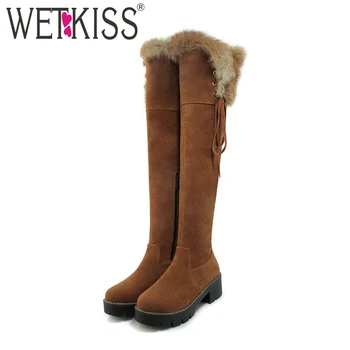 WETKISS High Heels Women Over The Knee Boots Round Toe Footwear Flock Thick Plush Warm Female Boot Platform Shoes Woman Winter
WETKISS High Heels Women Over The Knee Boots Round Toe Footwear Flock Thick Plush Warm Female Boot Platform Shoes Woman Winter