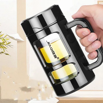 Glass cup household with handle cup filter office cup double layer with lid bubble large capacity
Glass cup household with handle cup filter office cup double layer with lid bubble large capacity