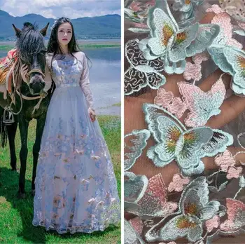 5 yard New 3D Butterfly Flower Net Yarn Flower Embroidery Lace Wedding Dress Fabric Wide 130cm
5 yard New 3D Butterfly Flower Net Yarn Flower Embroidery Lace Wedding Dress Fabric Wide 130cm