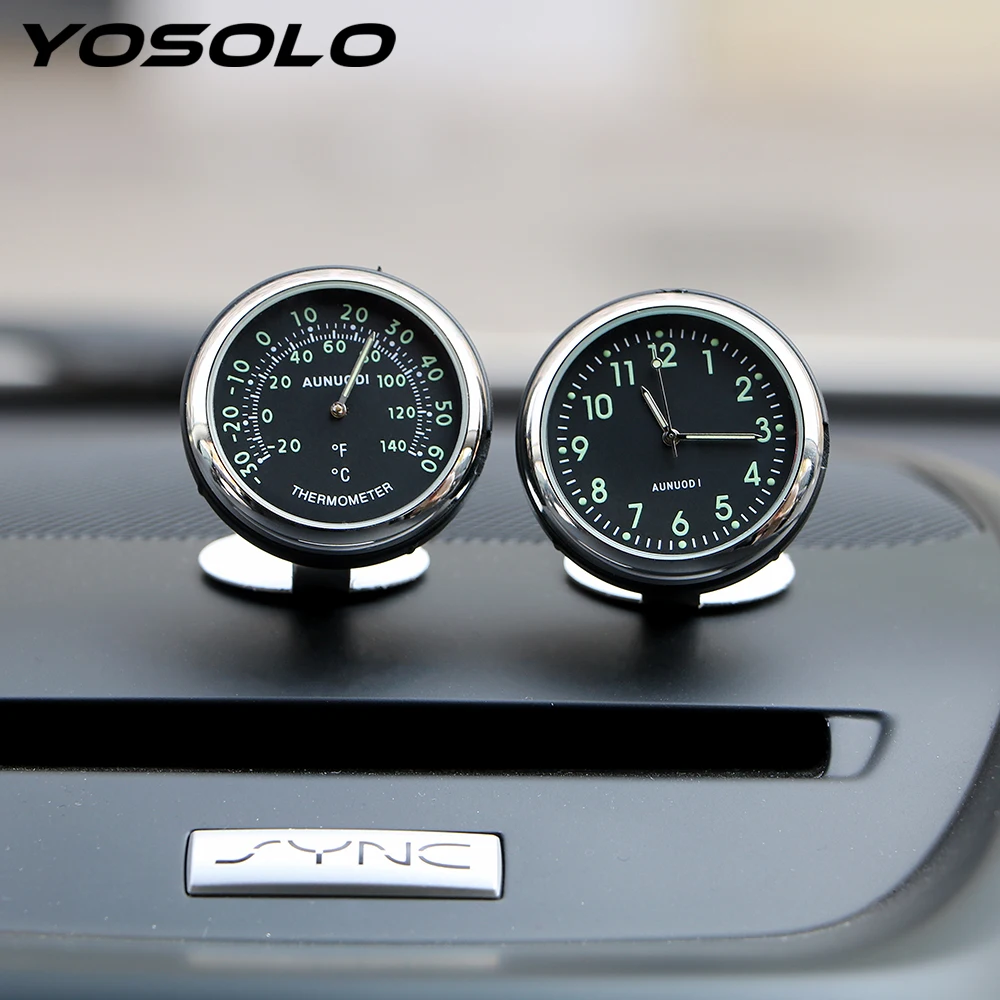 YOSOLO Luminous Clock Thermometer Car Ornament Digital Pointer Watch with Air Vent Clip for Auto Decoration Fashion Car Styling
YOSOLO Luminous Clock Thermometer Car Ornament Digital Pointer Watch with Air Vent Clip for Auto Decoration Fashion Car Styling