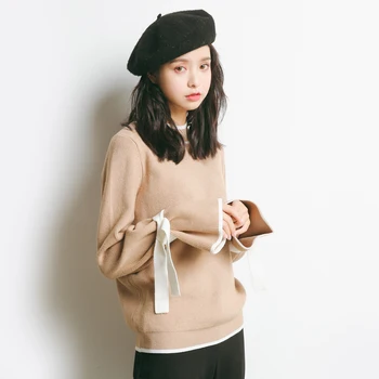 Eal 2017 autumn women's cuff bandage loose sweater female oversleeps sweater female A908
Eal 2017 autumn women's cuff bandage loose sweater female oversleeps sweater female A908