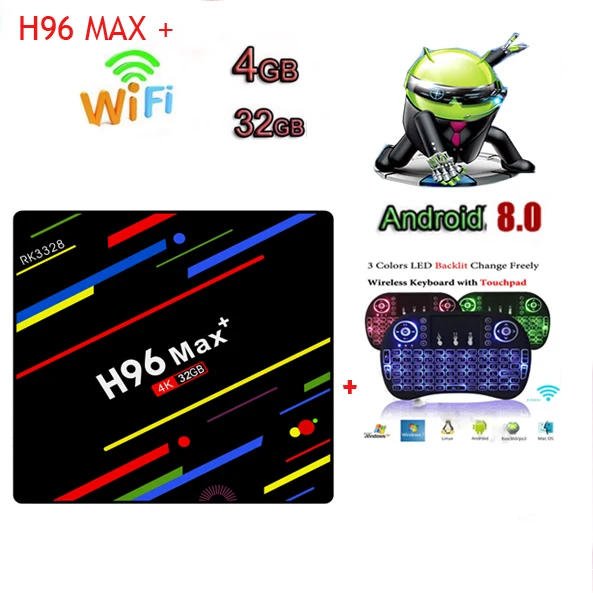 Tv Box Android 8.1 H96 MAX Plus 4G 32G Rockchip RK3328 Quad Core Smart Tv 2.4G Wifi H.265 4K Media Player H96 MAX +
Tv Box Android 8.1 H96 MAX Plus 4G 32G Rockchip RK3328 Quad Core Smart Tv 2.4G Wifi H.265 4K Media Player H96 MAX +
