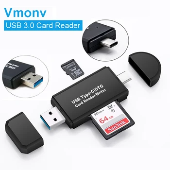 Vmonv 2 In 1 USB 3.0 & Type-C OTG Memory Card Reader High-speed TF/SD micro SD adapter for phone macbook PC Extension Headers
Vmonv 2 In 1 USB 3.0 & Type-C OTG Memory Card Reader High-speed TF/SD micro SD adapter for phone macbook PC Extension Headers