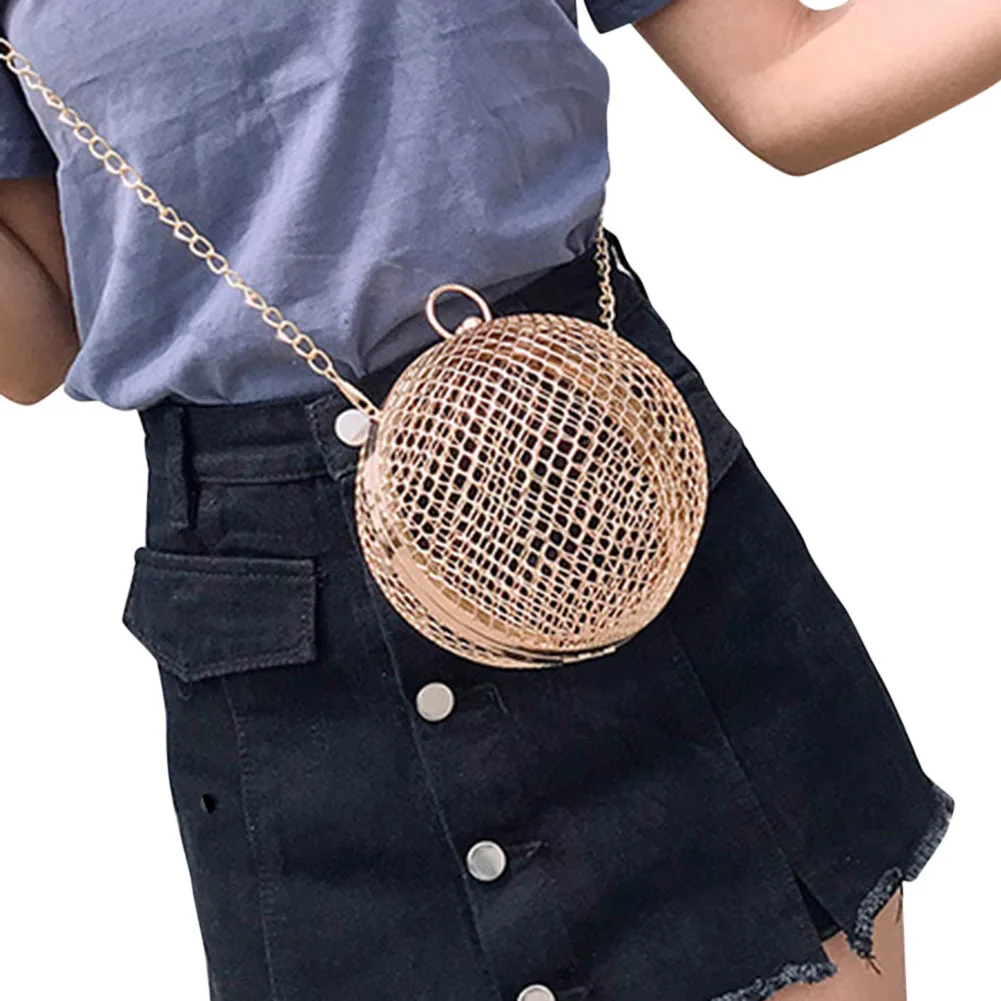 Simple Women Shoulder Bag Alloy Hollow Out Metal Ball Handbag Crossbody Messenger Bags Best Sale- Popular
Simple Women Shoulder Bag Alloy Hollow Out Metal Ball Handbag Crossbody Messenger Bags Best Sale- Popular