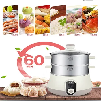 220V Multifunction 3 Layers Electric Steaming Pot Machine Stainless Steel Fast Steaming & Boiling Multi Cooker Auto-off & Timer
220V Multifunction 3 Layers Electric Steaming Pot Machine Stainless Steel Fast Steaming & Boiling Multi Cooker Auto-off & Timer