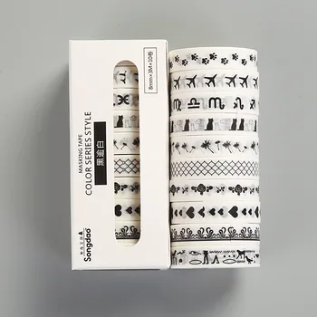10 pcs/box Black white Cat washi tape DIY Decoration Scrapbooking planner masking tape adhesive tape label stationery sticker
10 pcs/box Black white Cat washi tape DIY Decoration Scrapbooking planner masking tape adhesive tape label stationery sticker