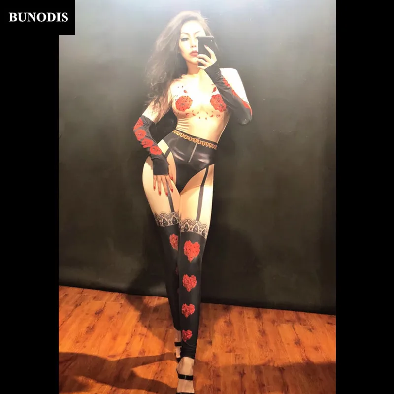 ZD297 Women Sexy Red Rose Jumpsuit 3D Printing Flowers Nightclub Party Celebrate Performance Dancer Singer Stage Wear Costumes
ZD297 Women Sexy Red Rose Jumpsuit 3D Printing Flowers Nightclub Party Celebrate Performance Dancer Singer Stage Wear Costumes