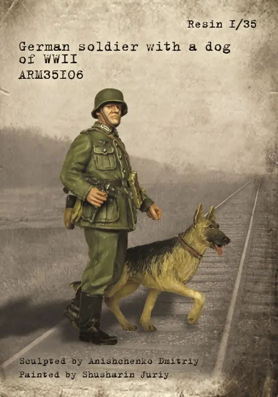 1/35 soldier with a dog of WWII Military scene combination resin kit soldiers GK Military theme Uncoated No colour
1/35 soldier with a dog of WWII Military scene combination resin kit soldiers GK Military theme Uncoated No colour