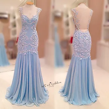 Abiye Gece Elbisesi Blue Mermaid Evening Dresses Long 2018 Lace Prom Dress Wedding Party Gowns Backless Applique Chiffon Boda
Abiye Gece Elbisesi Blue Mermaid Evening Dresses Long 2018 Lace Prom Dress Wedding Party Gowns Backless Applique Chiffon Boda